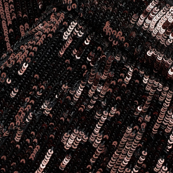 Express High Waisted Wide Leg Sequin Pants Womens Size 2R Metallic Bronze - Picture 5 of 5